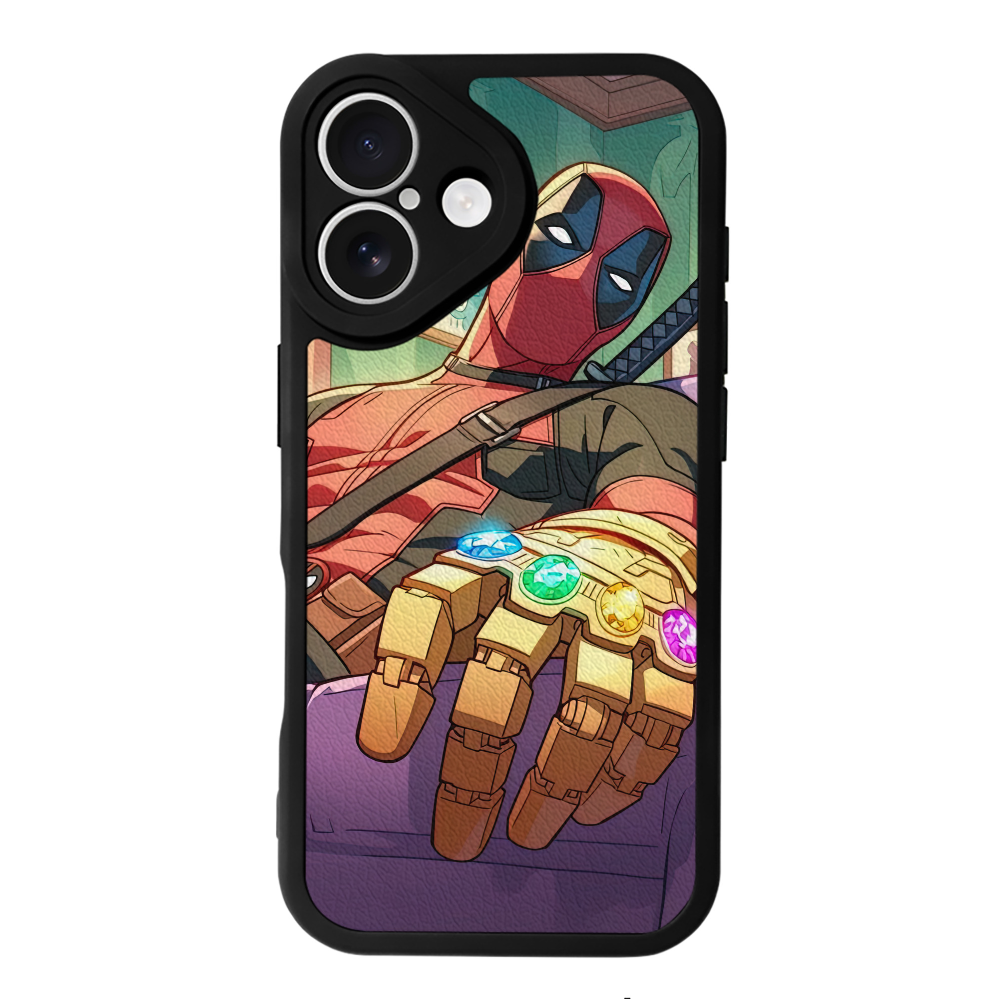 （画像用） Deadpool デッドプール 【iPhone 16シリーズ対応】シリコンスマホケース（レザー調） 材質：シリコン